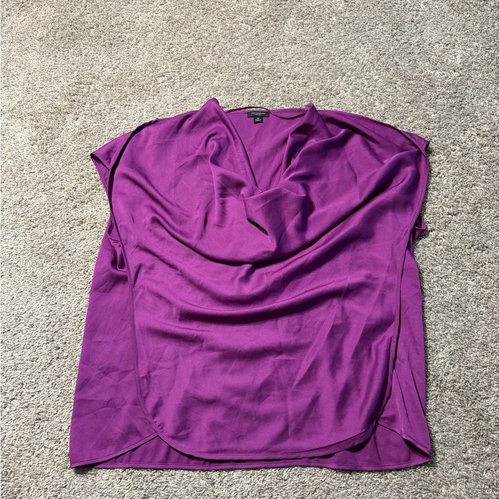 Ann Taylor satin cowl neck blouse